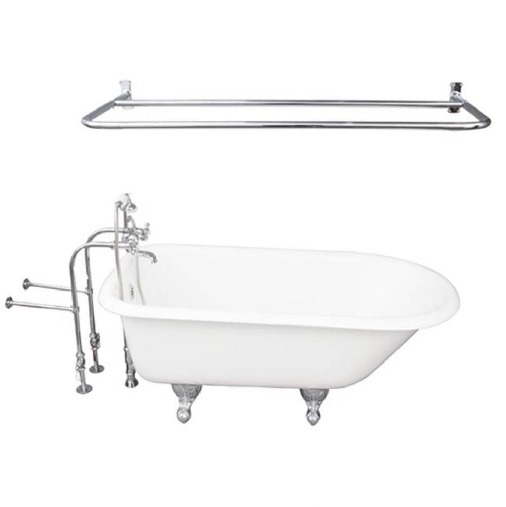 Tub Kit 67'' CI Roll Top, Shwr Rd,Filler,Supplies,Drain-Chrm