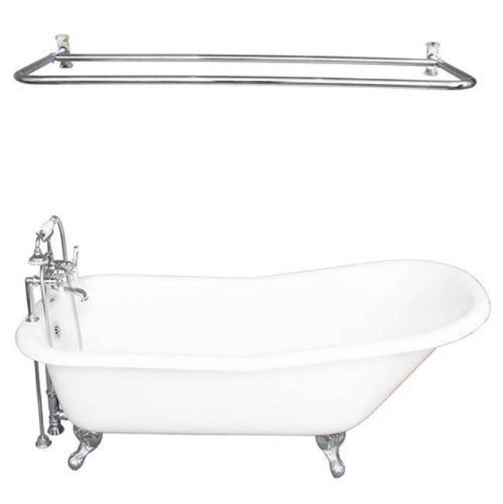 Tub Kit 67'' CI Slipper, Shwr Rd,Filler,Supplies, Drain-Chrm
