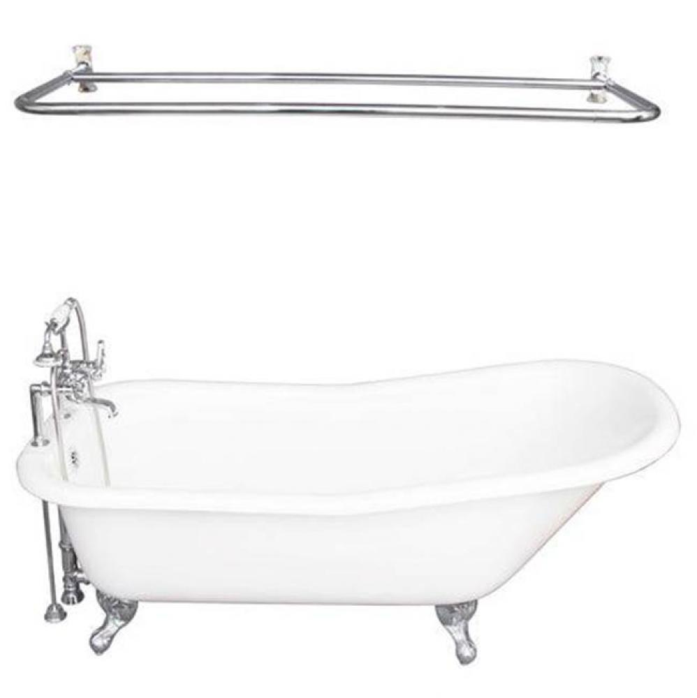 Tub Kit 67'' CI Slipper, Shwr Rd,Filler,Supplies, Drain-Chrm