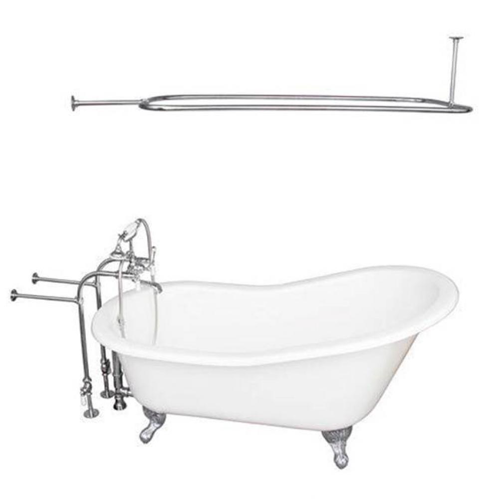 Tub Kit 67'' CI Slipper, Shwr Rd,Filler,Supplies, Drain-Chrm