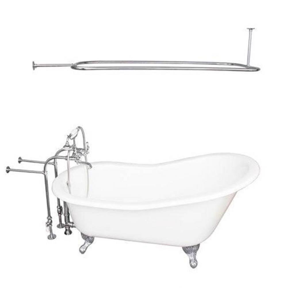 Tub Kit 67'' CI Slipper, Shwr Rd,Filler,Supplies, Drain-Chrm