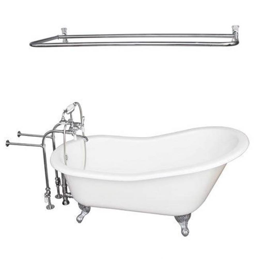Tub Kit 67'' CI Slipper, Shwr Rd,Filler,Supplies, Drain-Chrm