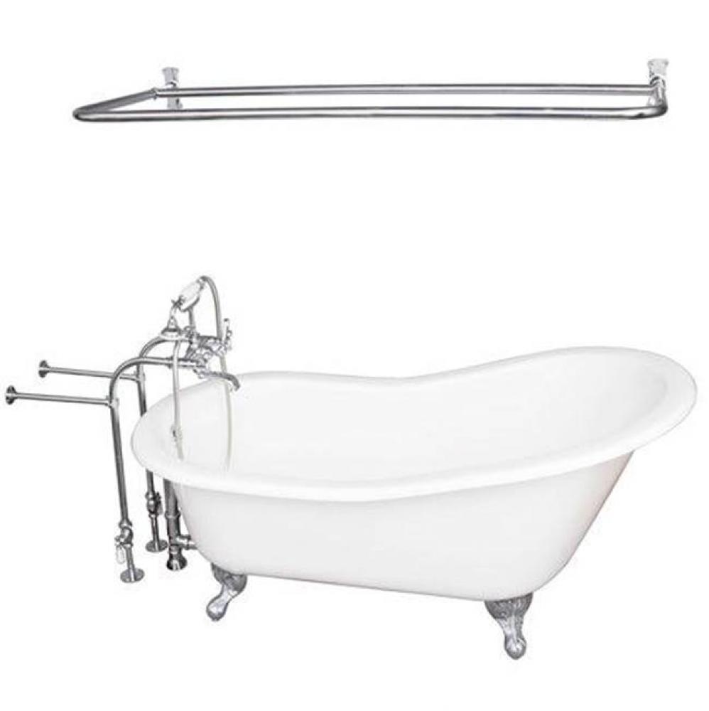 Tub Kit 67'' CI Slipper, Shwr Rd,Filler,Supplies, Drain-Chrm