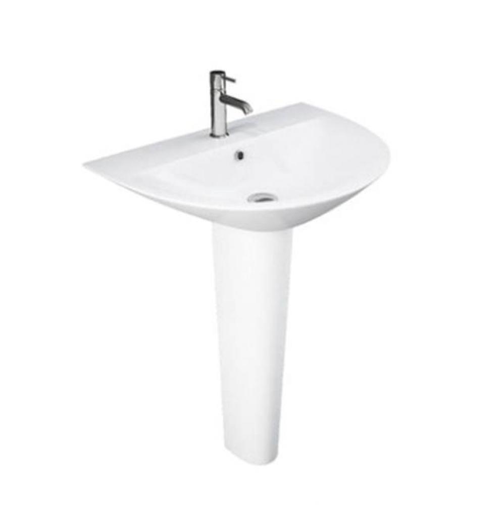 Morning 600 Pedestal Lavatory WHITE, 8'' Widespread