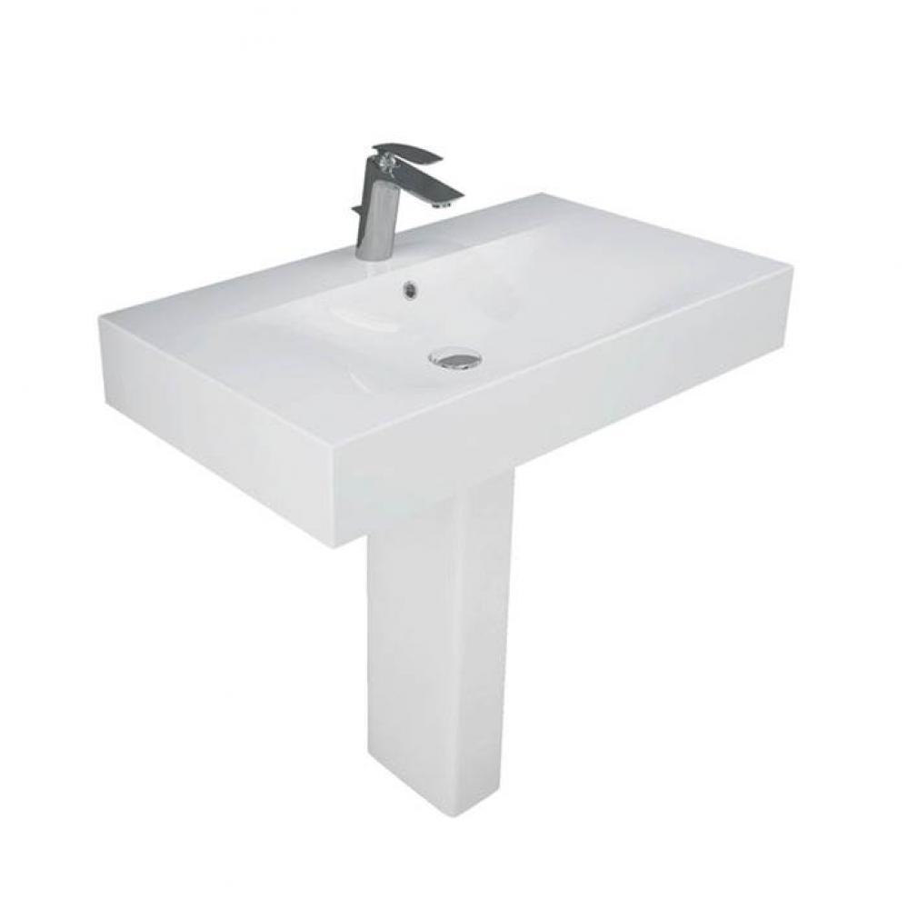 Des 810 Pedestal Lavatory 4'' Centerset , White