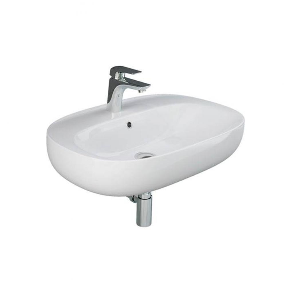 Illusion 650 Wall-Hung Basin 1-hole, WHITE