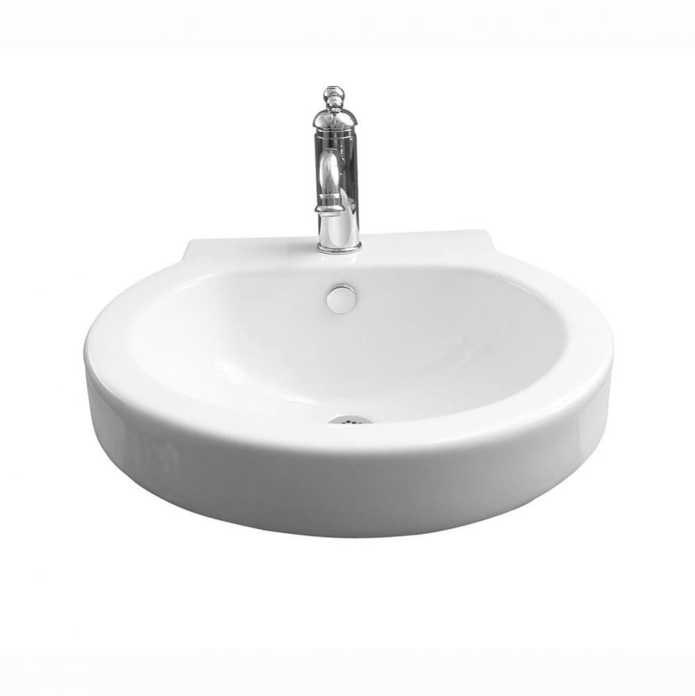 Bryant Wall Hung 20'', Oval, 1 Faucet Hole, Overflow, White