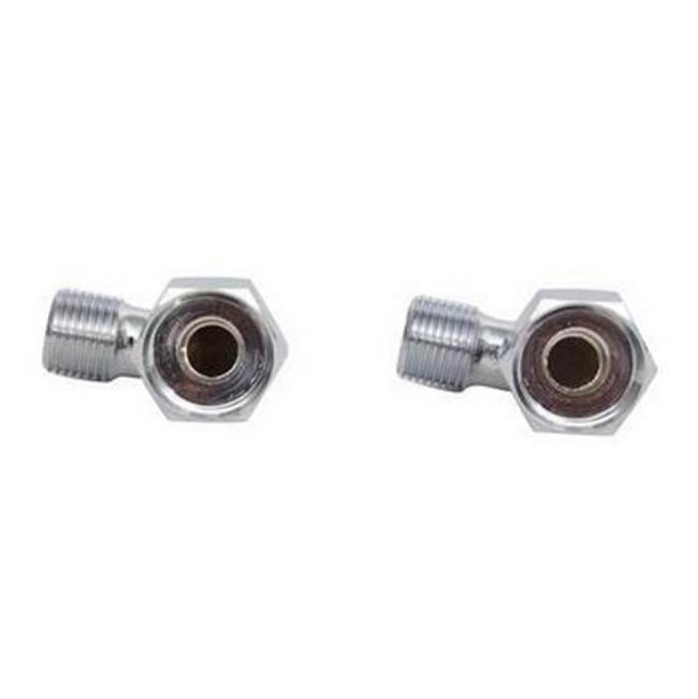 Bent Bathcock Couplings, Set, Polished Chrome