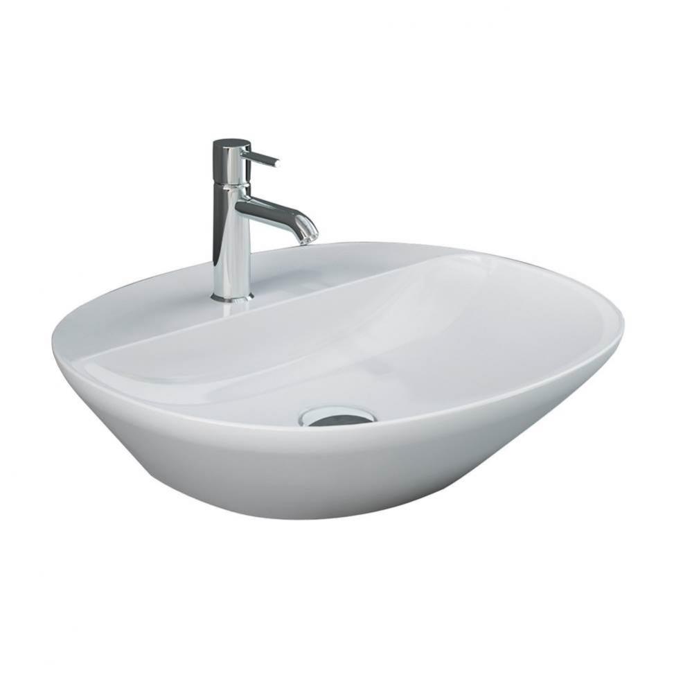 Variant 19-3/4''x16-1/2'' Oval CounterTop Basin,1-Tap Hole,WH