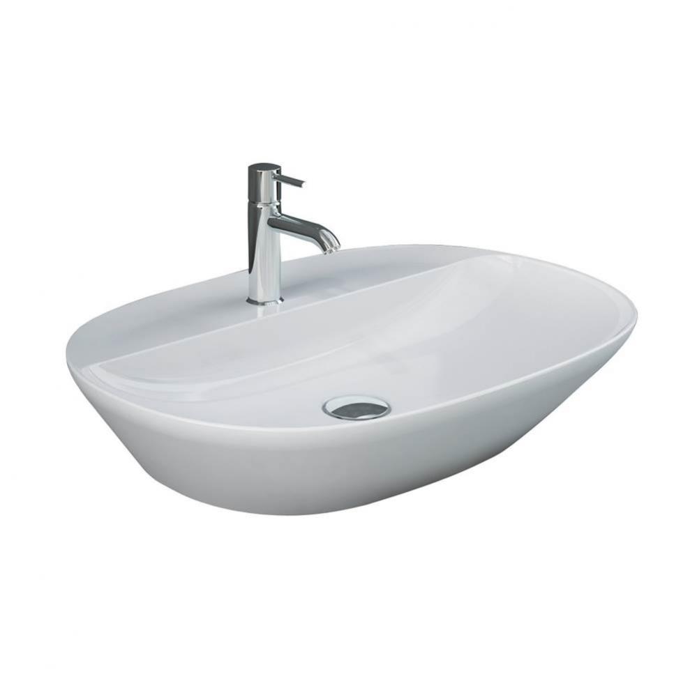 Variant 23-5/8''x16-1/2'' Oval CounterTop Basin,1-Tap Hole,WH