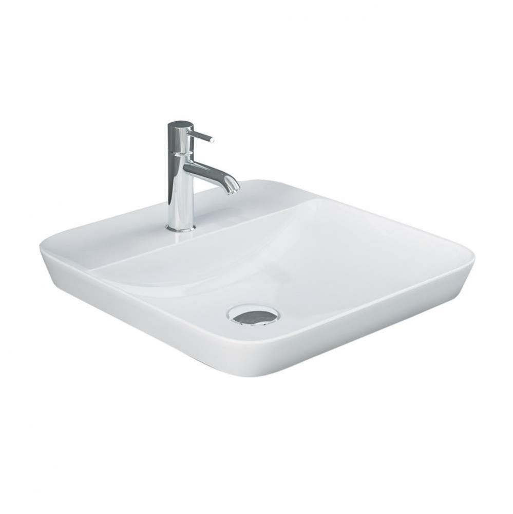 Variant 16-1/2'' Square Drop-In Basin,1-Hole W/DECK,White