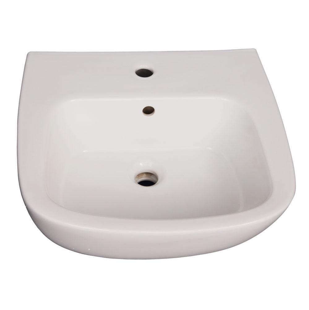 Elena 600 Ped Lav Basin 1 Hole, White