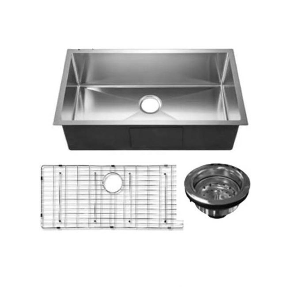 Fabyan 32''GOLD SS Kitchen Sink w/GOLD Wiregrid & Strainer