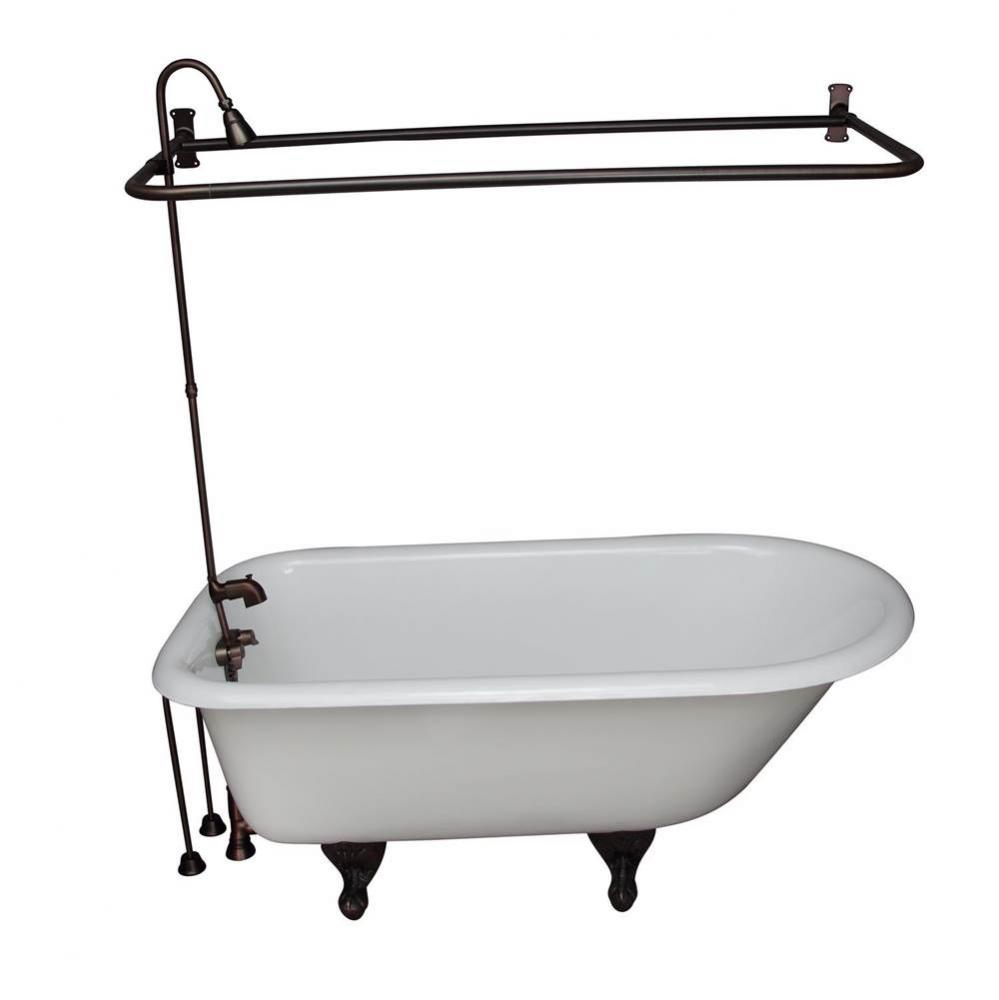 Tub Kit 67'' CI Roll Top,Shower Unit, Supplies, Drain-ORB