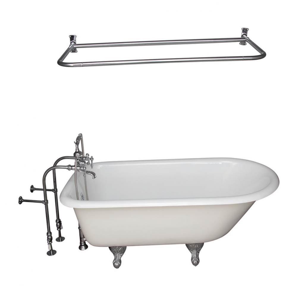 Tub Kit 67'' CI Roll Top,Filler ShwrRd, Supplies, Drain-Chrome