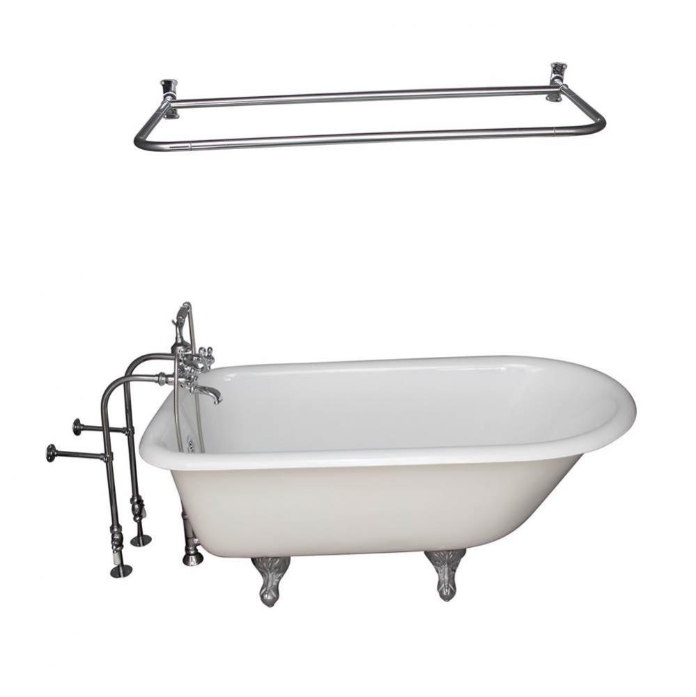 Tub Kit 67'' CI Roll Top,Filler ShwrRd, Supplies, Drain-Chrome