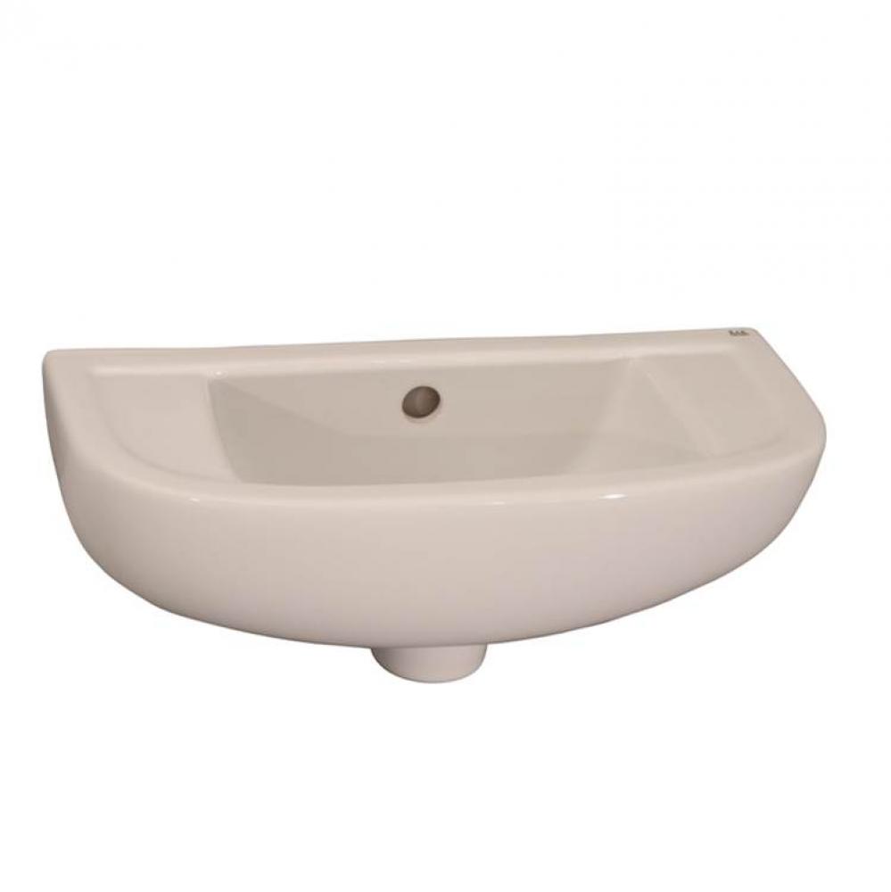 Compact Slim Line Basin, 18''  1 hole right - White