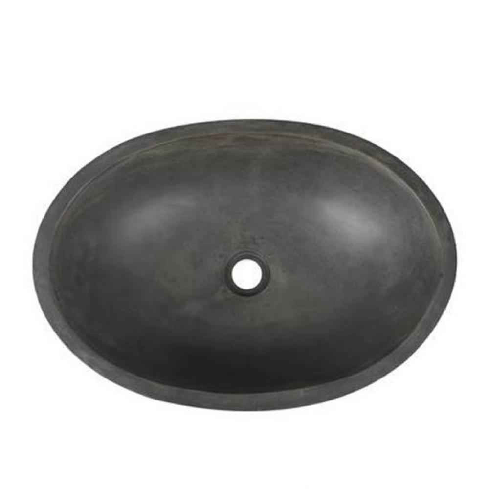 Caspar Large Oval Cement Vessel, Dusk Gray
