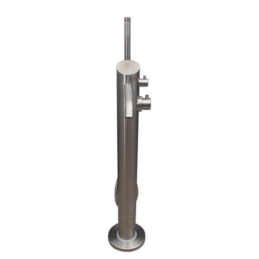 Larkin  Freestanding Thermo Tub Filler, Brushed Stainless