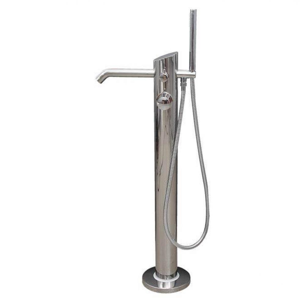 Larkin  Freestanding Thermo Tub Filler, Polished Stainless