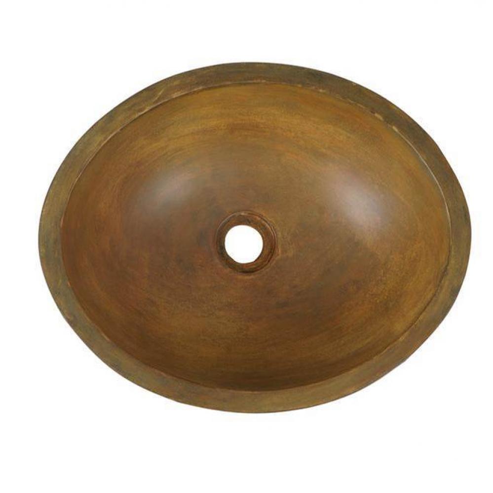 Caspar Large Oval Cement Vessel, Vintage Brown