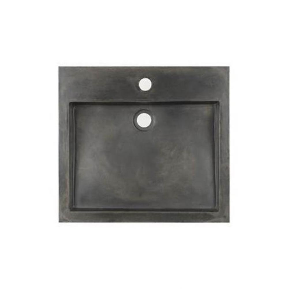 Ewan Rect Cement Above Counter 1 Faucet Hole, Dusk Gray