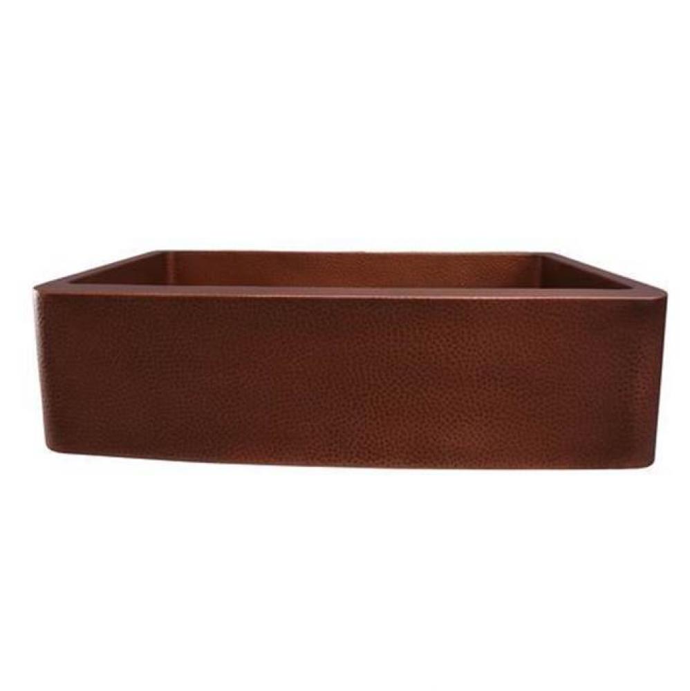 Gatsby 34'' Copper Apron Front Sink Hammered Front & Interior AC