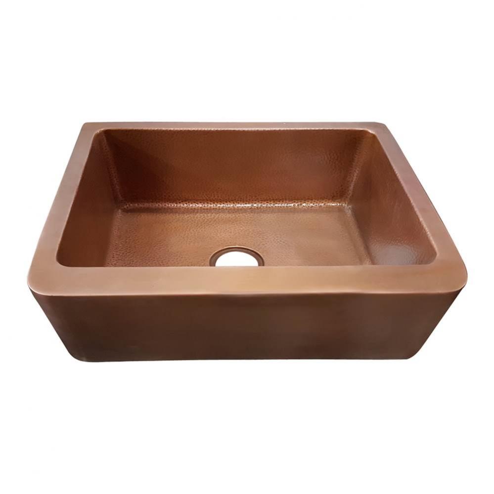 Bentley 30'' Single Bwl Copper Apron Front Sink,Sm Ext,Ham Int-SAC
