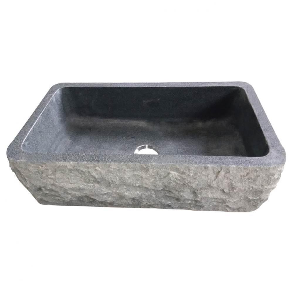 Birgitta30'' Granite Single Bw FarmerSink Chiseled Frnt GPBL