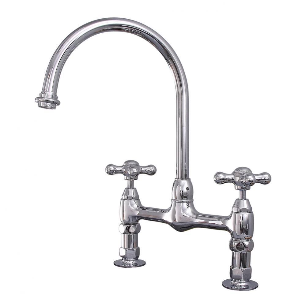 Harding Kitchen Bridge Faucet Metal Cross Handles,CP