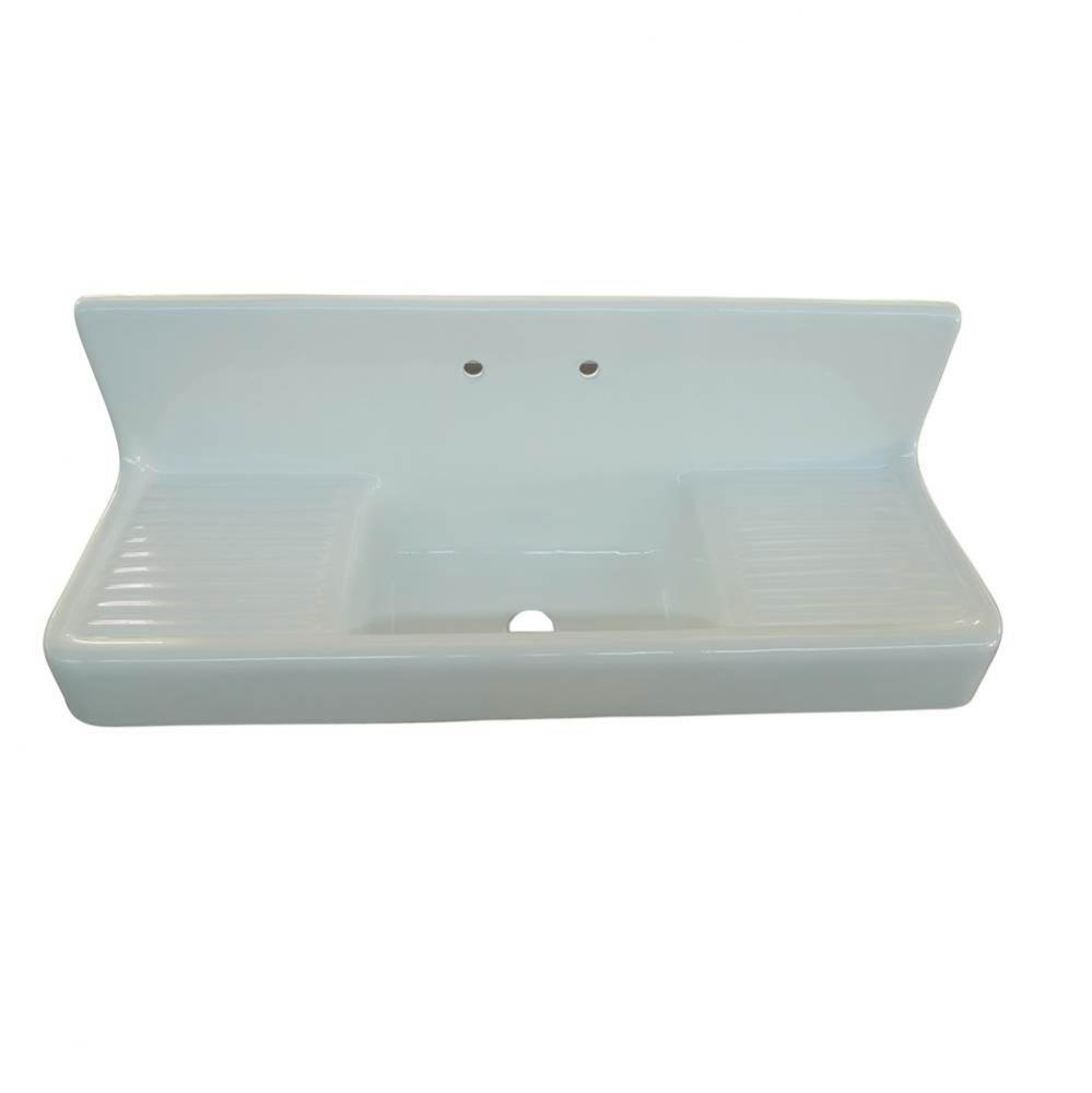 Alma 60'' Cast Iron Kitchen Sink, 8'' Widespread,White