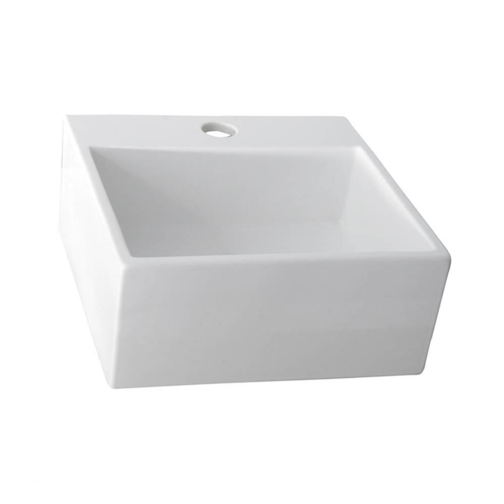 Mini Nova Above Counter Basin  One Hole, White