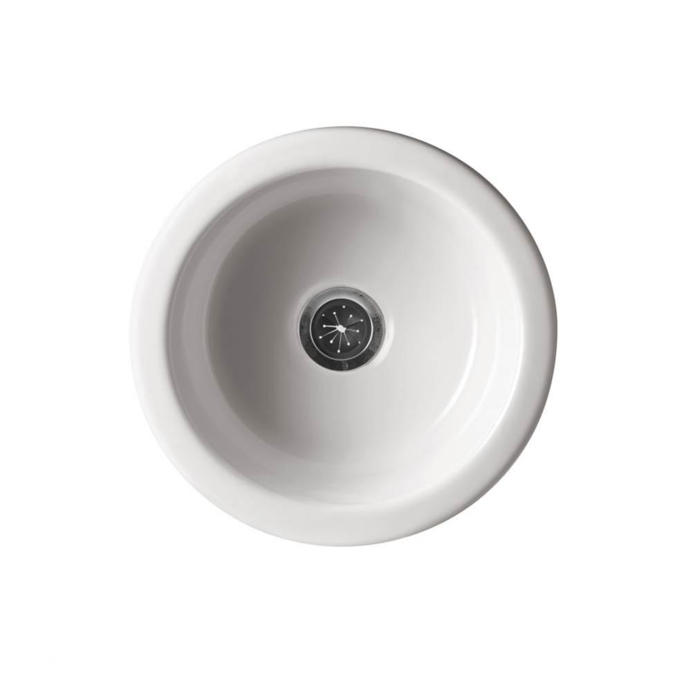 Ione Round Fireclay Prep Sink, White