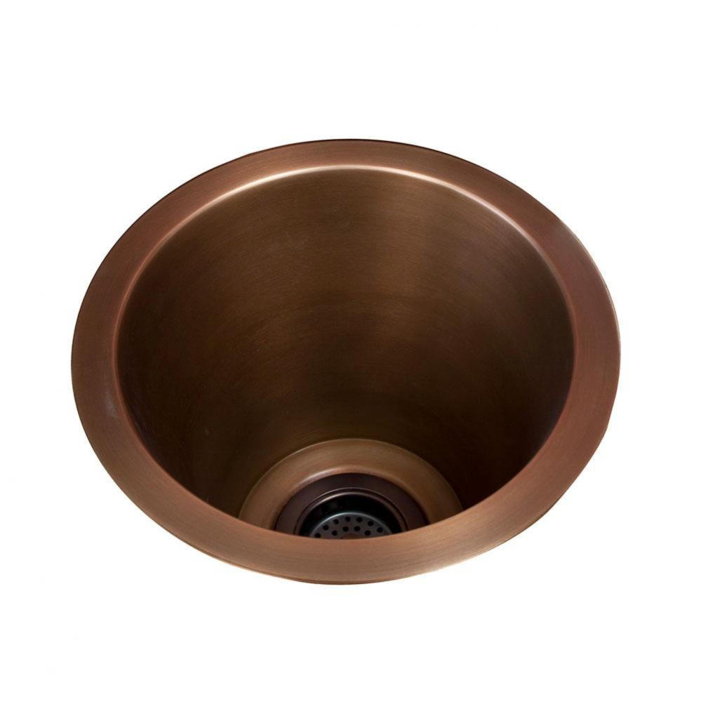 Sykes 12'' Deep Copper Bar Sink w Flat Bottom, SAC