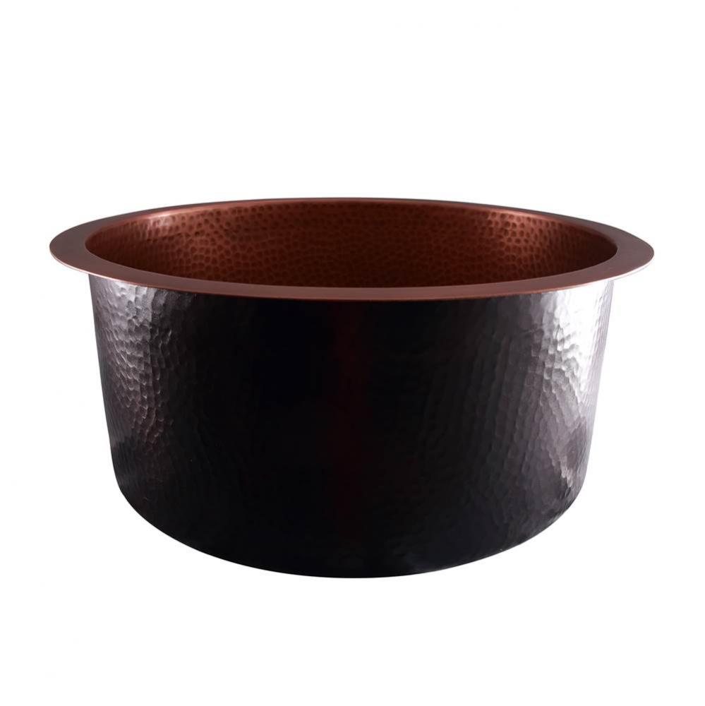 Wade 18'' Round Copper Sink Flat Bottom, AC