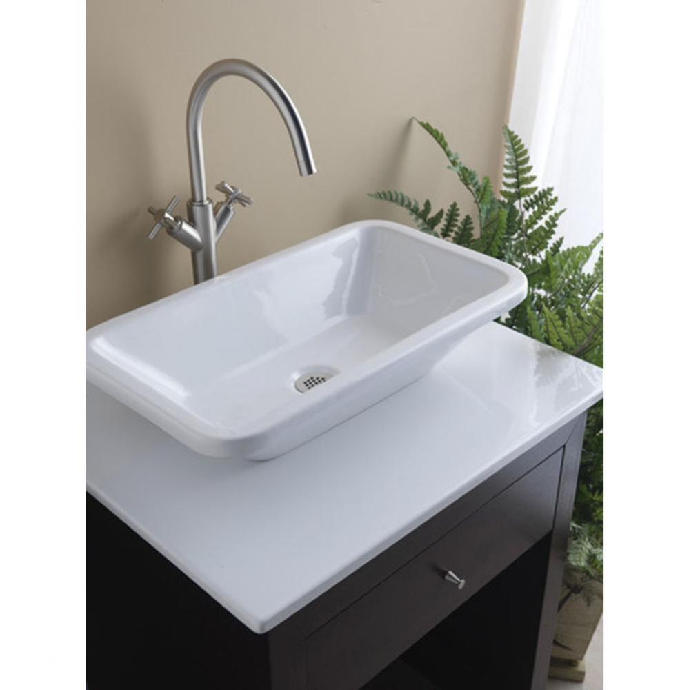 Santa Fe Above Counter Basin,  Fully Glazed, White