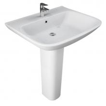Barclay 3-1128WH - Eden 650 Pedestal Lavatory 8'' Widespread, White