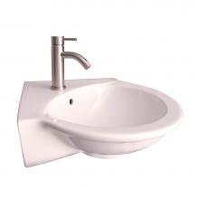 Barclay 4-231WH - Evolution Corner Wall HungBasin, 1-Hole, White