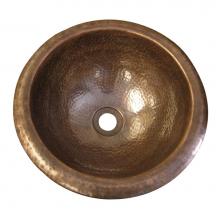 Barclay 6713-AC - Abita Round Self Rimming Basin , Hammered Antique Copper