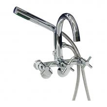 Barclay 7082-MC-CP - WM Gooseneck Tub Fct w/HS Cross Hdls, Polished Chrome