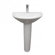 Barclay 3-1238WH - Morning 650 Pedestal Lavatory W/8'' Widespread,Overflow,WH