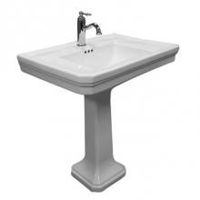 Barclay 3-9108WH - Drew 770 Pedestal 8'' WS fauc Hole, Overflow, White