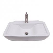 Barclay 4-1125WH - Leeds 25'' Rect Wall Hung Basin 4'' Centerset,White