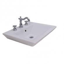 Barclay 4-366WH - Opulence 23'' Wall-Hung Basin, White, Rect. Bowl, 4'' CS