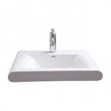 Barclay 4-9094WH - Thad Rectangular 24'' Wall Hung 1 Faucet hole,Overflow, White