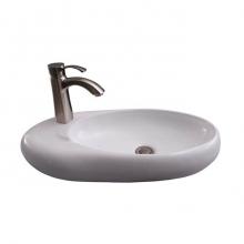 Barclay 4-9150WH - Bordon Wall Hung 23'' Oval,Left Faucet Hole, Overflow White