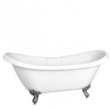 Barclay ADSNTD63I-WH-CP - Monterrey 63'' Acrylic Double Slipper Tub, No Holes, Overflow and Tap Deck, White, Polis