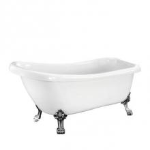 Barclay AS7H67LP-WH-CP - Kenney 67'' Acrylic Slipper Tub, 7'' Holes, Overflow, White, Polished Chrome L
