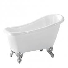 Barclay ATSN44-WH-CP - Cyrano 44'' Acrylic Tub, No Holes, Overflow, White, Polished Chrome Ball and Claw Feet