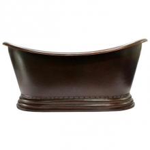 Barclay COTDSN66M-MF - Celaya 66'' Ped DBL Slipper Tub Copper,Mexican Finish IN & EX
